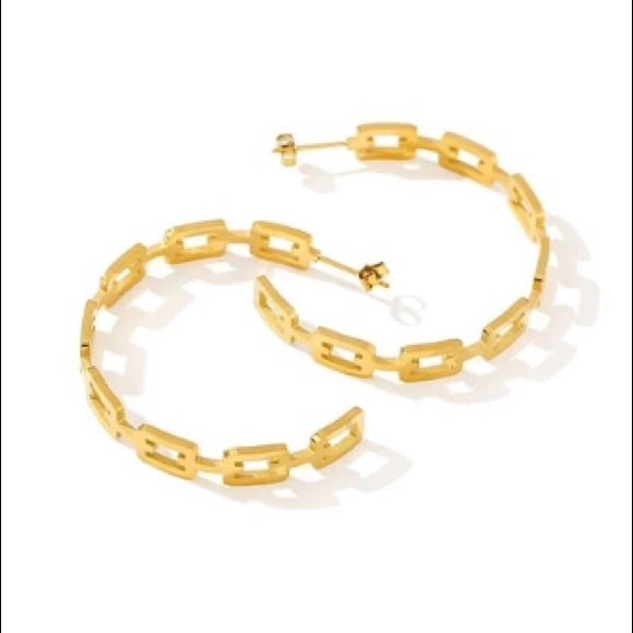 💛18K gold plated chain stud earrings - Picture 8 of 8